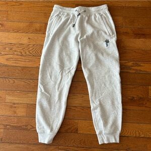 NEW GOAT USA Sweatpants Embroidered Logo Athletic Sport Gym Workout Gray Large